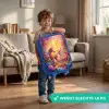 Paard en hert in een roze sprookjesbos Kinderkoffer - Blauw klein -sfeer2_NL