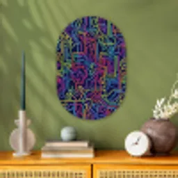 Retro - Abstract - Neon Wandcirkel Ovaal Forex klein -sfeer2
