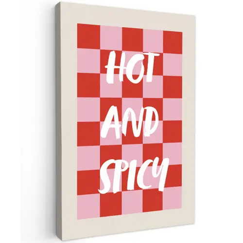 Hot - Spicy - Geruit - Rood canvas 2cm klein -z3d