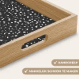 Terrazzo -  Patroon - Zwart - Wit Dienblad Rechthoek middel 911 -USP_HandgreepNL