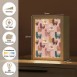 Alpaca's - Patroon - Kleurrijk Light Box met kabel (Tafellamp) klein 925 -USP_websiteoverzichtDE