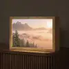 Zonlicht - Mist - Bergen - Bomen Light Box met kabel (Tafellamp) klein -z3d_website