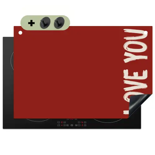 Schuin - Loveyou - Rood Inductie beschemer met haakjes klein -3d