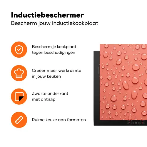Water - Druppels - Roze Inductie beschermer vinyl 3mm klein -zzzzzzz-td-ups