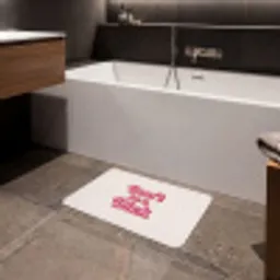 Tekst - Boodschap - Roze Badmat klein -sfeer3