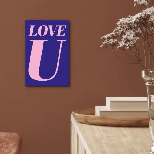 Love - Blauw - Valentijn aluminium wit klein -sfeer4