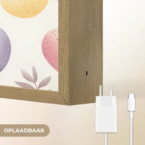 Eieren - Kleurrijk - Patroon Light Box met batterij (Wandlamp) middel -USP_websiteoplaadbaarNL
