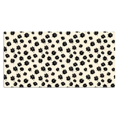 Madeliefjes - Grafisch - Zwart - Beige Muismat XXL klein 681 -3d_leeg