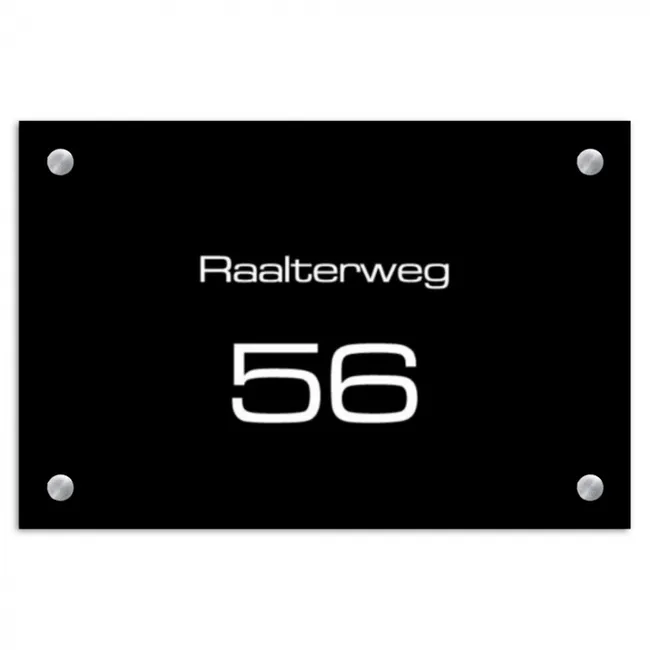 Naambordje voordeur - Rechthoek - Effen - Zwart - Modern