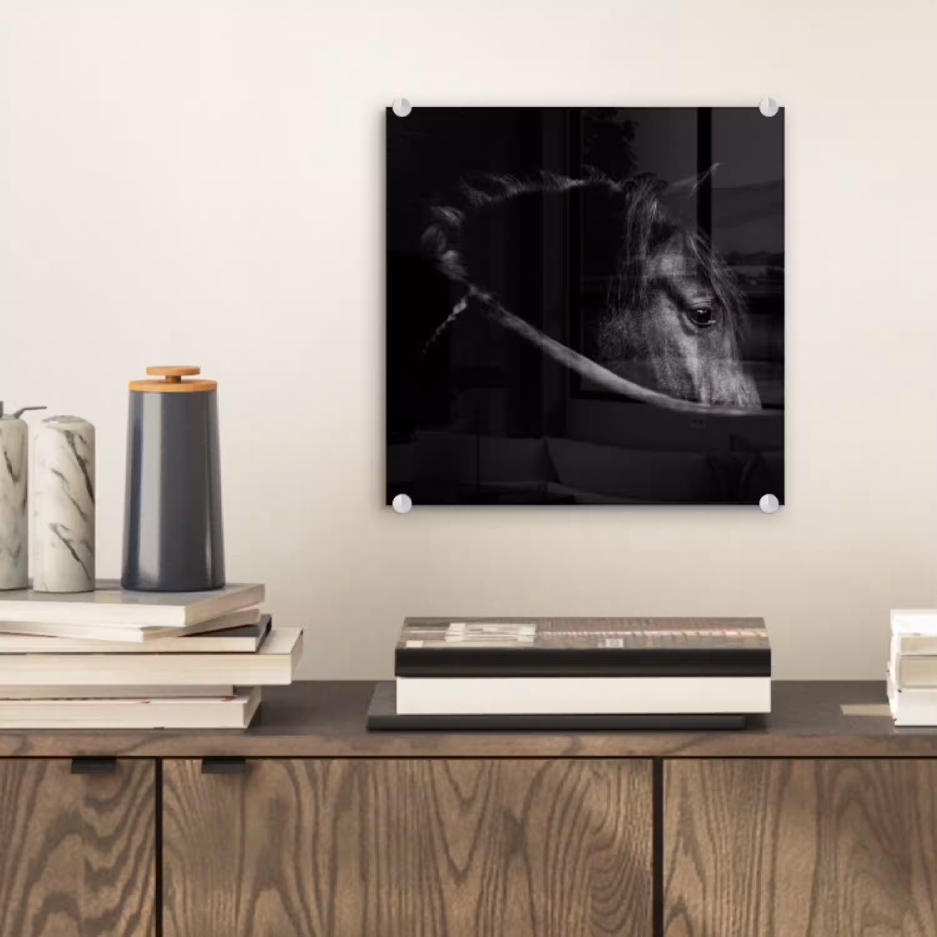 Paarden - Portret - Zwart - Dieren plexiglas 5mm klein -sfeer1