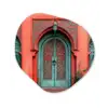 Lantaarn - Deur - Turquoise Wandcirkel Organisch Forex 3mm klein -3d