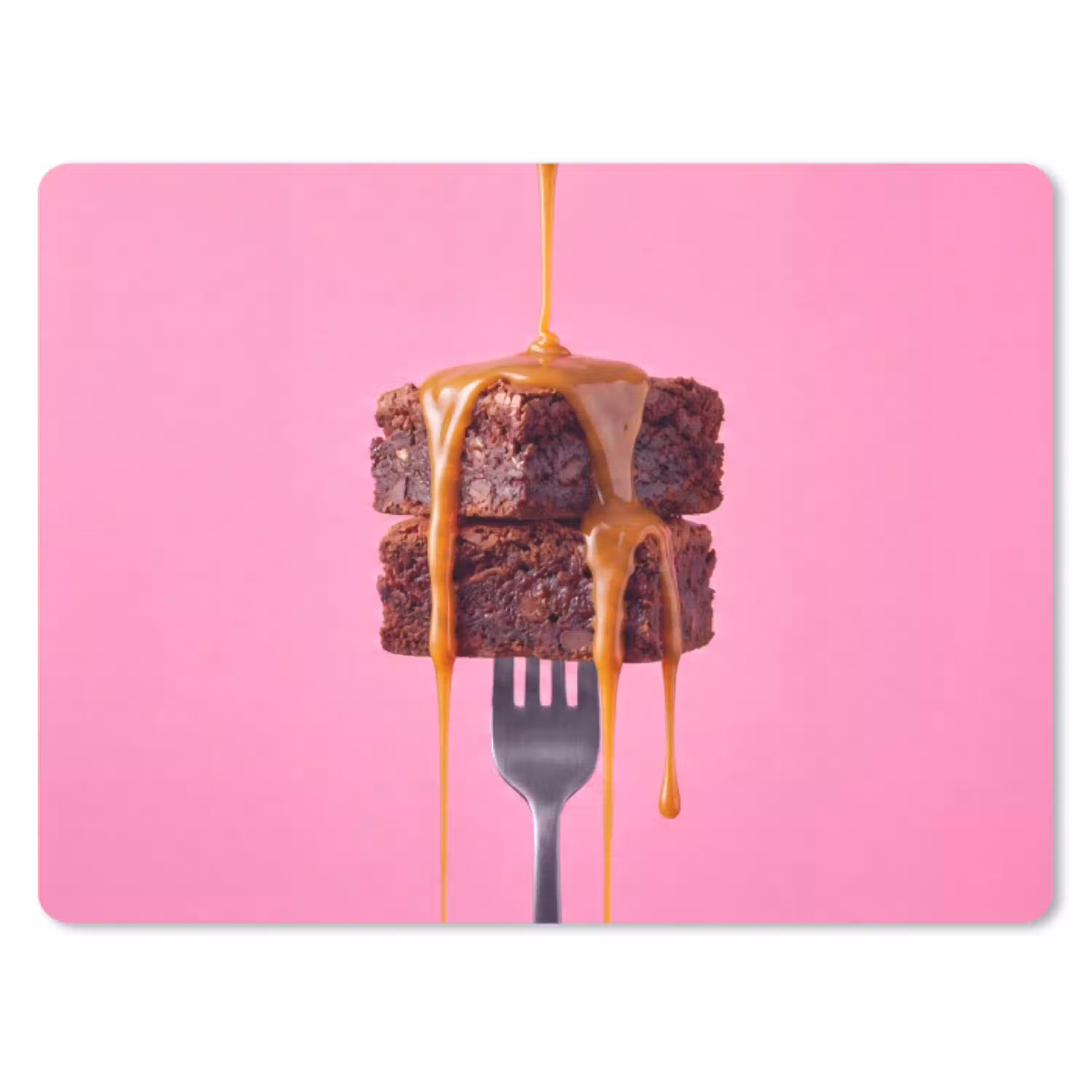 Brownie - Karamel - Eten muismat rubber klein -3d