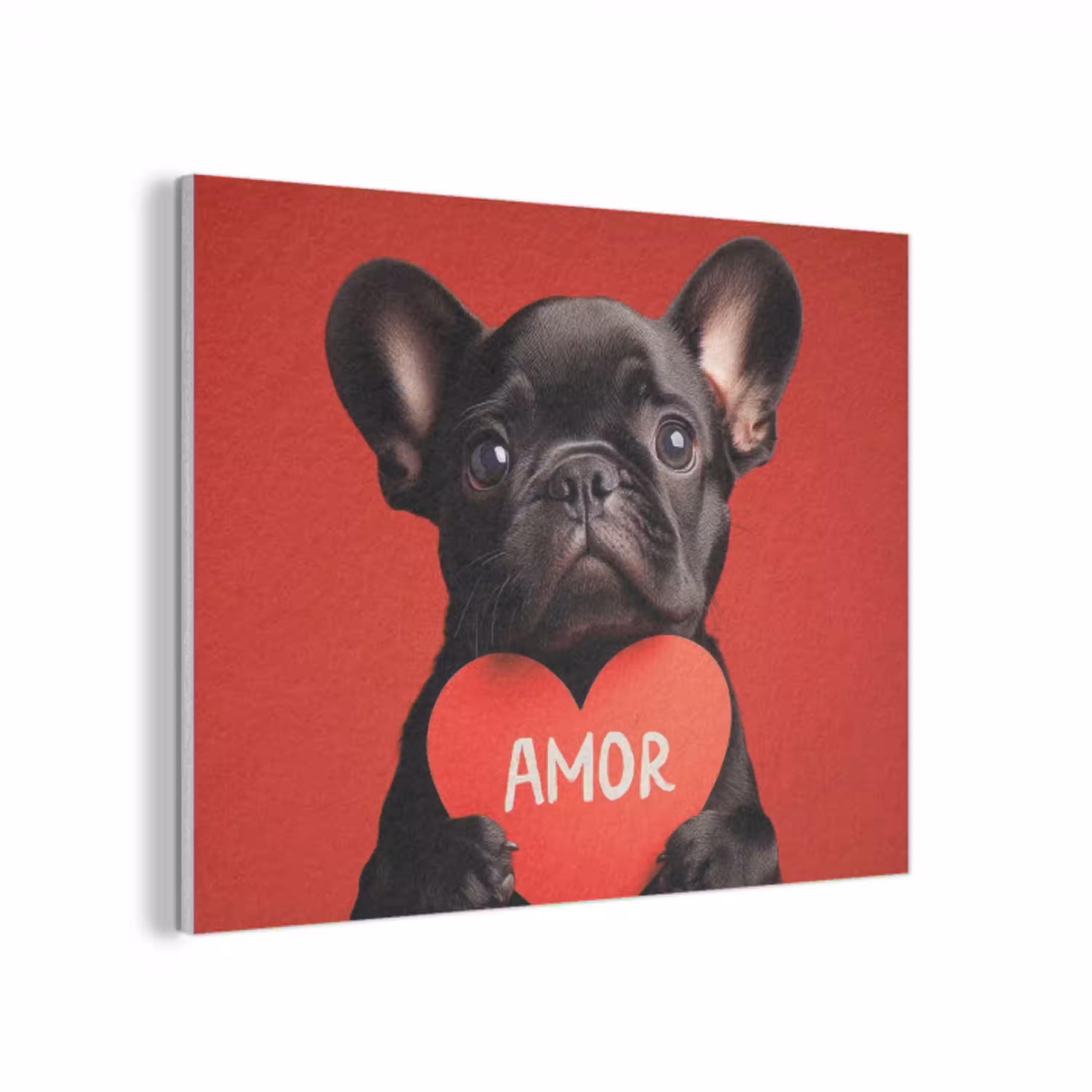 Amor - Hond  - Hartje - Rood PET vilt klein -3d