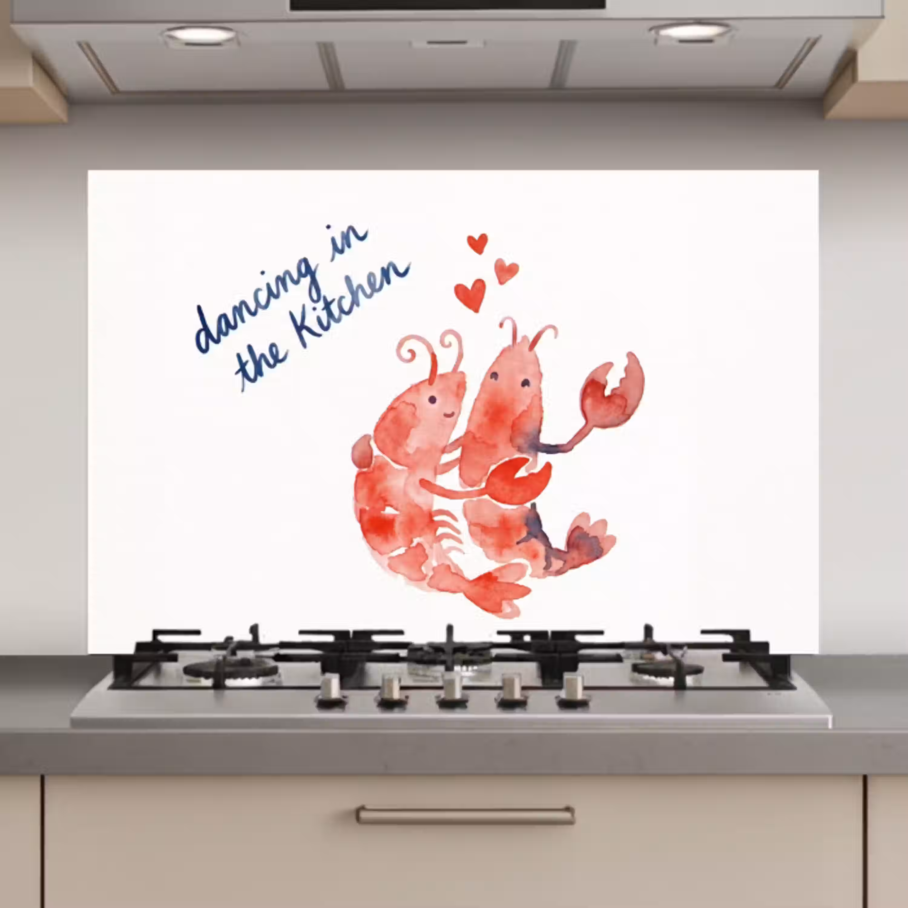Dier - Dans - Liefde - Waterverf - Rood keuken achterwand spatscherm klein -3d_website