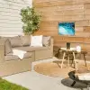 Marmerlook - Blauw - Goud - Luxe - Glitter - Marmer tuinposter los doek klein -sfeer4