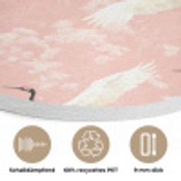 Kraanvogels - Bloesem - Roze Akoestische PET Vilt - Rond klein 838 -closeup_DE