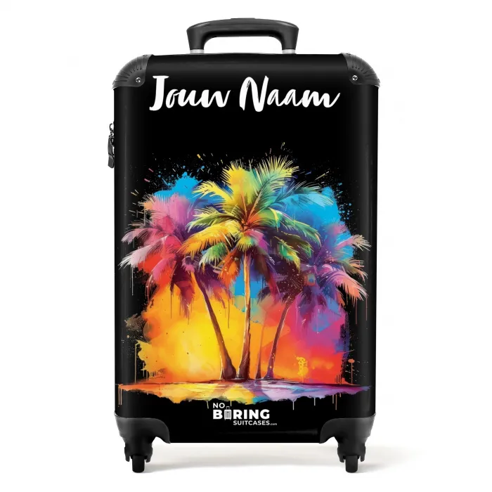Palmbomen Besmeurd met Verf NBS - Handbagage koffer - Kinderen Unisex middel -productfoto_recht