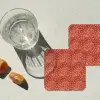Patroon - Stippen - Rood - Wit onderzetter kurk middel 366 -sfeer4