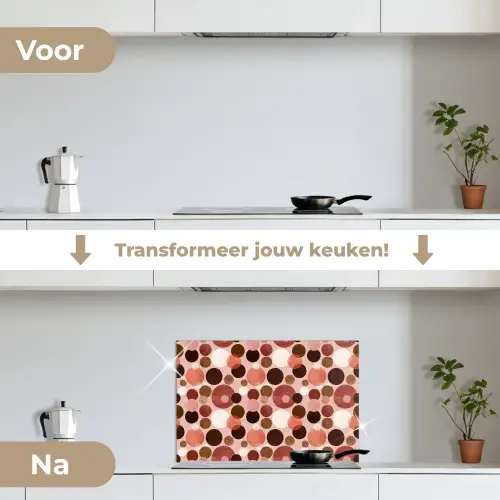 Cirkels - Modern - Kleurrijk keuken achterwand spatscherm klein 900 -voor_na_NL