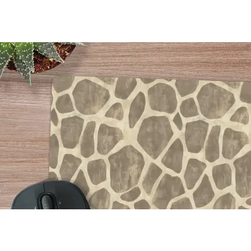 Giraf - Patroon - Beige - Bruin muismat rubber klein 262 -closeup