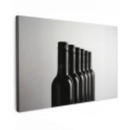 Wijnflessen - Zwart - Minimalistisch Tuinposter op houten frame 2 cm dik klein -3d