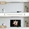 Bloem - Verf - Goud - Graffiti - Modern keuken achterwand spatscherm klein -voor_na_NL