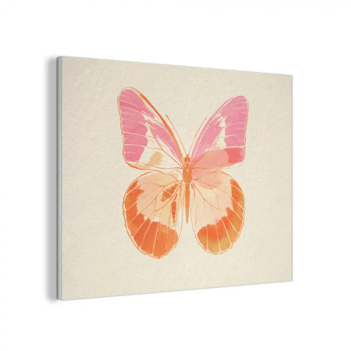 Oranje - Vlinder - Minimalistisch PET vilt klein -3d