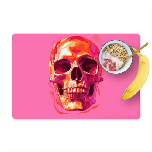 Felroze - Tanden - Schedel Placemat vinyl groot -zzzproduct_Kitchenyeah-website