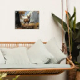 Hert - Herfstkleuren - Boom - Gewei tuinposter los doek klein -sfeer7