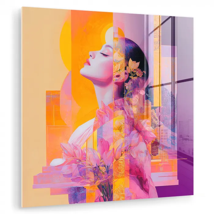 Abstract - Portret - Vrouw - Kleurrijk plexiglas 5mm klein -zzzproduct_nieuw
