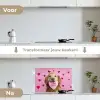 Hond - Kiss- Valentijn - Hartjes keuken achterwand spatscherm klein -voor_na_NL
