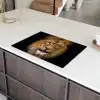 Leeuw - Portret - Zwart - Dieren Inductie beschermer vinyl 3mm klein -sfeer8