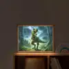 Dino - Jongens - Groen - Blauw - T-Rex Light Box met batterij (Wandlamp kind) middel -sfeer1_kind