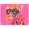 Giraf - Roze - Bril - Sjaal tuinposter los doek klein -3d