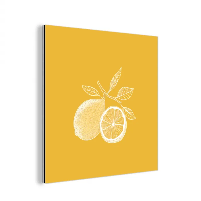 Citroenen - Illustratie - Minimalistisch - Geel aluminium wit klein -3d