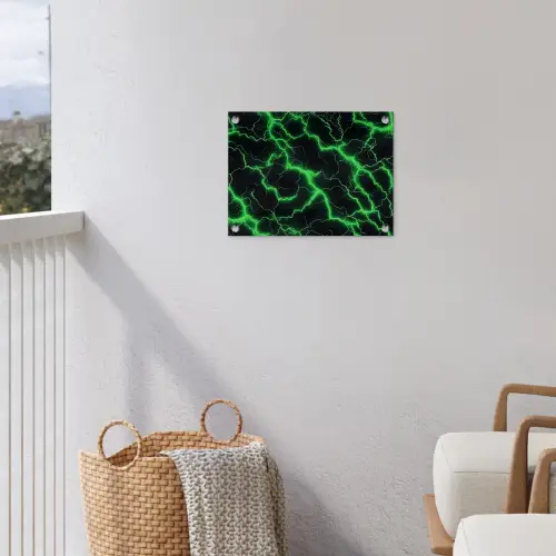 Gaming - Bliksemflitsen - Groen - Energie tuinposter los doek klein -sfeer8