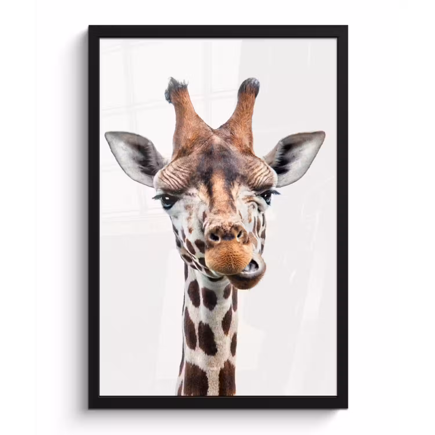 Poster met lijst - Jongens - Giraffe - Dieren - Kop - Portret - Kind - Meisjes