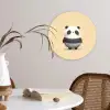 Panda - Beige - Minimalistisch Wandcirkel kunststof plaat 5mm dik klein -sfeer4