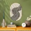 Golvend - Lijnen - Abstract - Silhouet Wandcirkel Ovaal Forex klein -sfeer2