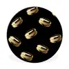 Macarons - Patroon - Goud - Zwart Wandcirkel aluminium klein -3d