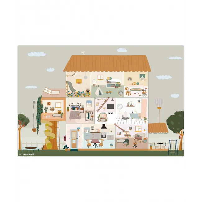Play Mat - Dollhouse - Children - Furniture - Design - Brown