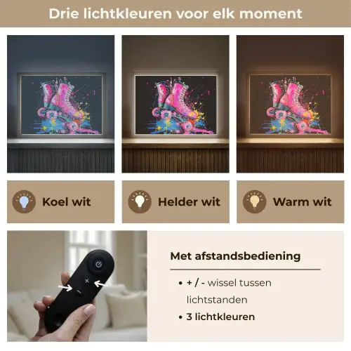 Graffiti - Sport - Rolschaatsen - Skating Light Box met batterij (Wandlamp) middel -USP_lichtkleurNL