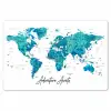 Wereldkaart - Blauw - Kleurrijk Placemat vinyl groot -zzsfeer1_Kitchenyeah-website