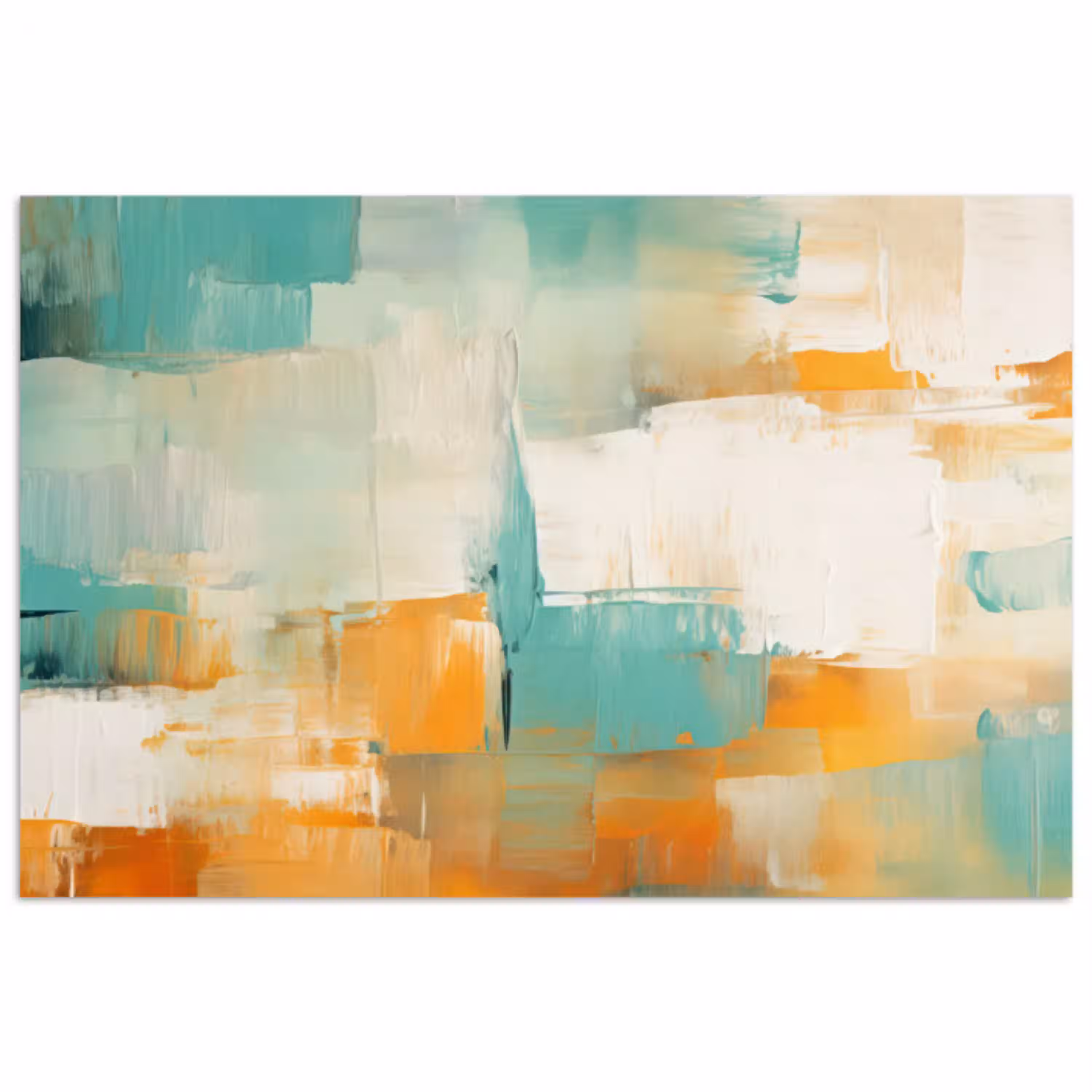 Kunst - Abstract - Blauw - Wit poster papier klein -3d