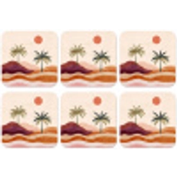 Palmbomen - Abstract - Zon - Heuvels onderzetter kurk middel -zkaufland3dotto