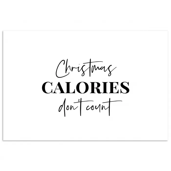 Kerst quote - Winter - Christmas calories - Wit poster papier klein -3d