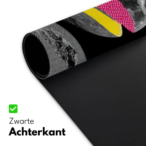 Maan - Geel - Roze - Zwart Muismat XXL klein -sfeer2