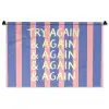 Try again - Strepen - Roze - Verticaal - Blauw Wandkleed katoen middel -zz3d