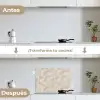 Lijnen - Waaier - Beige keuken achterwand spatscherm klein 900 -voor_na_ES