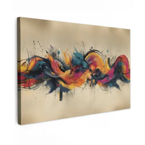 Explosie - Kleurrijk - Vormen - Abstract canvas 2cm klein -z3d